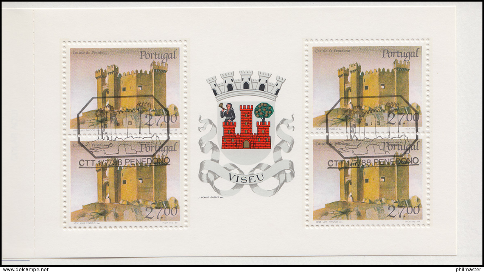 Portugal-Markenheftchen 1758 BuS Kastell Penedono, ESSt 1.7.88 - Carnets