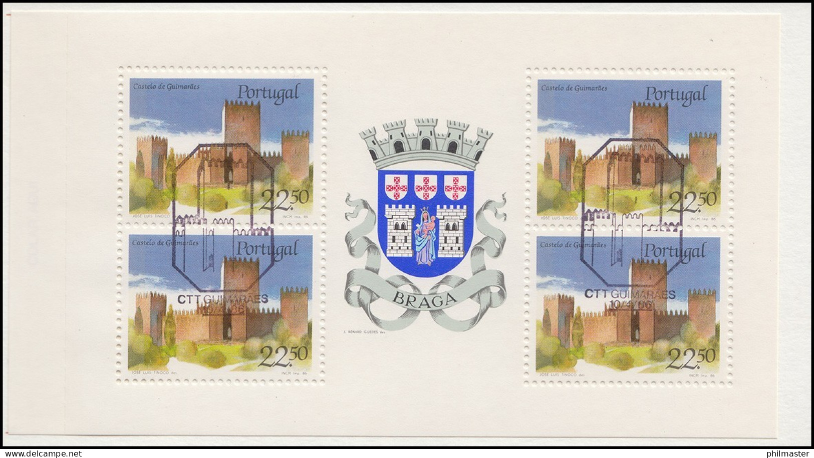Portugal-Markenheftchen 1688 BuS Kastell Guimaraes, ESSt 10.4.86 - Booklets