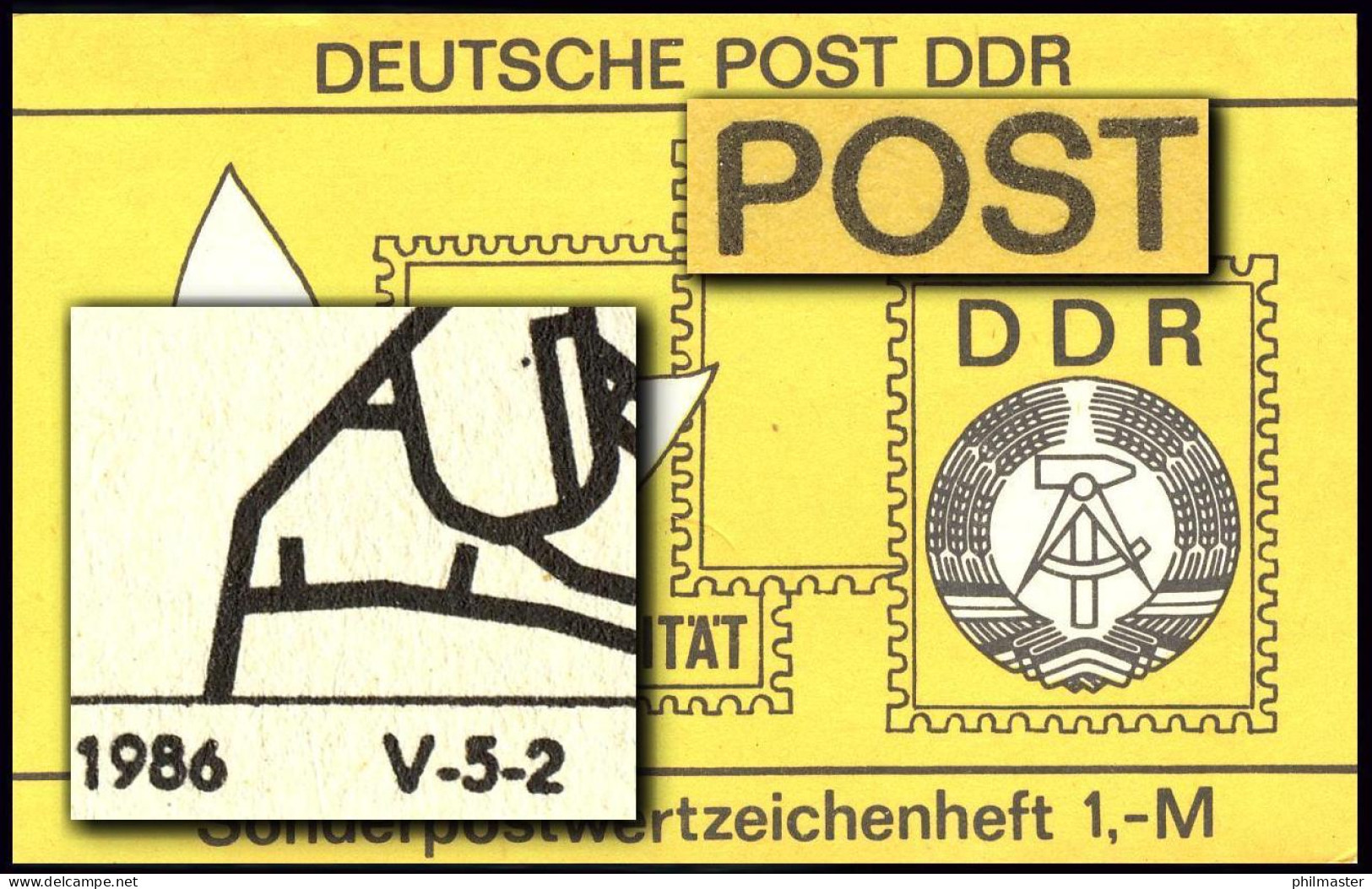 SMHD 29 Posthorn - 4.+2.DS: P Abgeschrägt, Mit Punkt, DV-Stellung B, ** - Markenheftchen