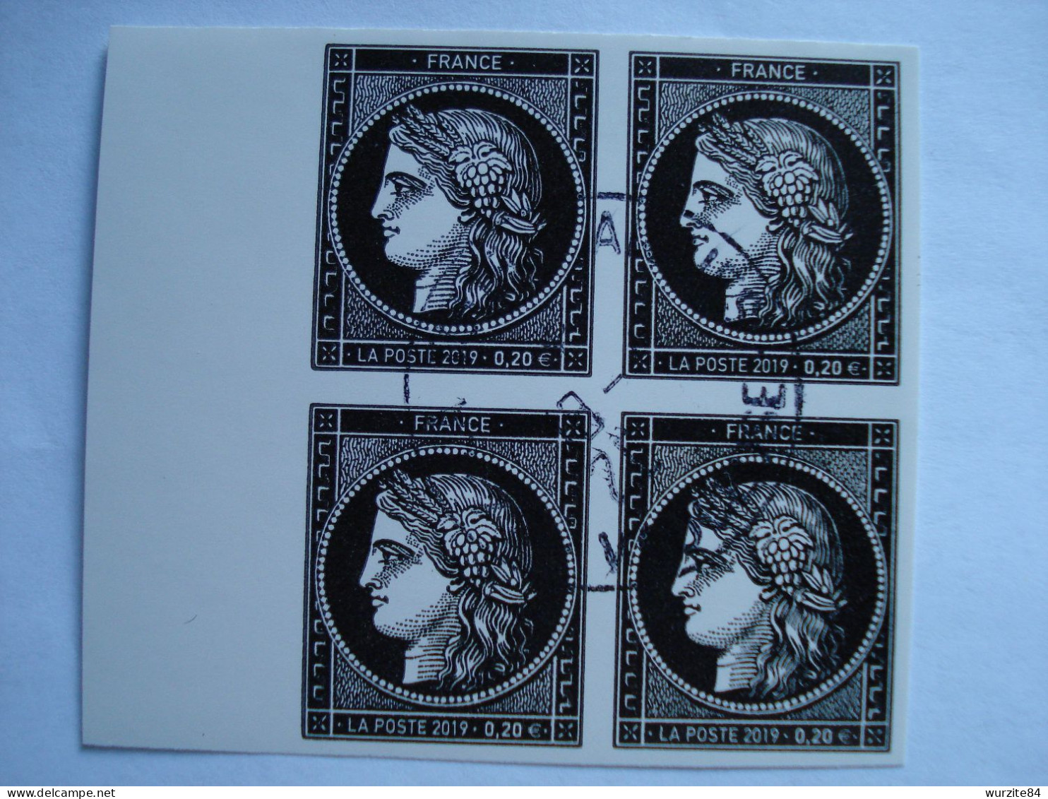 5305A Bloc De 4 Timbres Cérès De 0,20 € Provenant Du Bord De Feuille De 150 Timbres  De 2019  Oblitération Ronde  ****** - Gebruikt