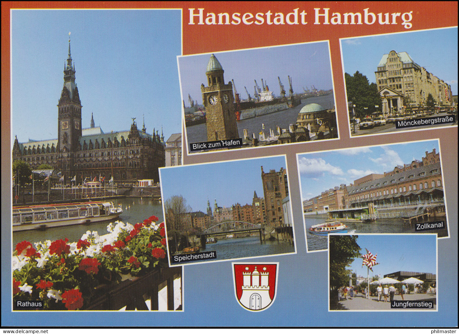 1591 Hamburg EF AK Hansestadt Mit 6 Ansichten SSt Hamburg Europa-Woche 25.4.1998 - European Ideas