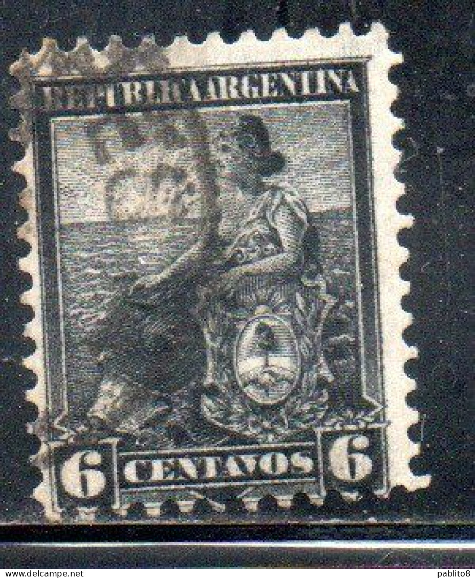 ARGENTINA 1899 1903 LIBERTY SEATED 6c USED USADO OBLITERE' - Oblitérés