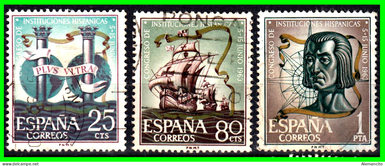 ESPAÑA SELLOS AÑO 1963   - CONGRESO DE INSTITUCIONES HISPÁNICAS  – SERIE - - Oblitérés