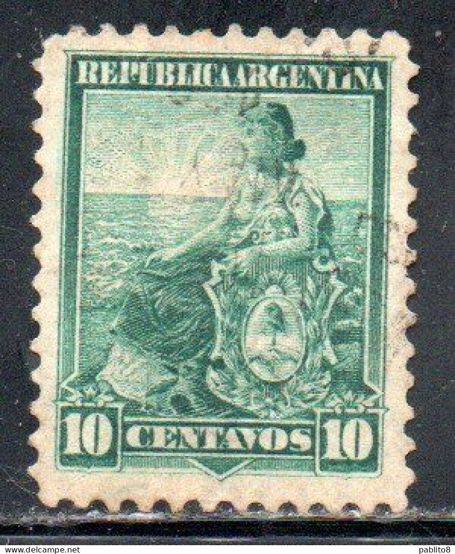 ARGENTINA 1899 1903 LIBERTY SEATED 10c USED USADO OBLITERE' - Oblitérés