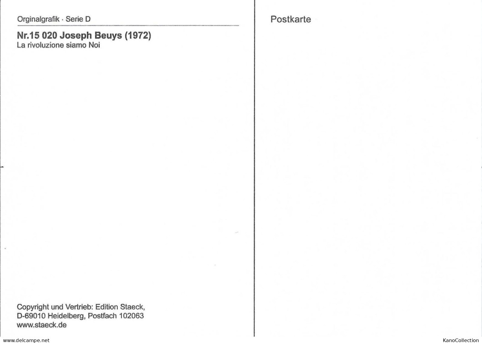 Joseph Beuys, Ed. Staeck, Nicht Gelaufen - Artistas