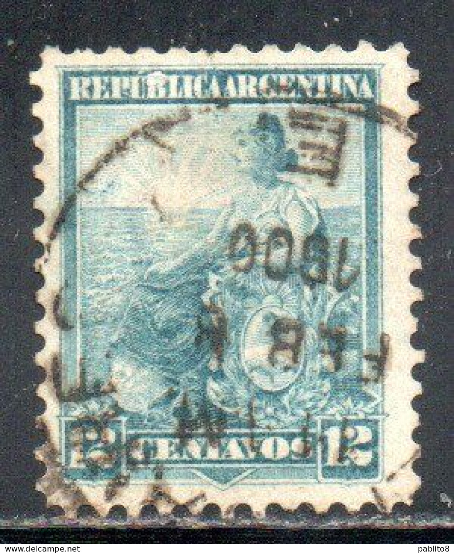 ARGENTINA 1899 1903 1901 LIBERTY SEATED 12c USED USADO OBLITERE' - Gebruikt