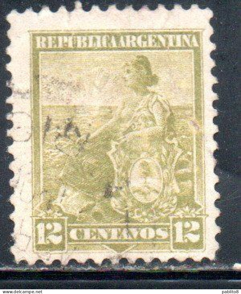 ARGENTINA 1899 1903 1901 LIBERTY SEATED 12c USED USADO OBLITERE' - Usados