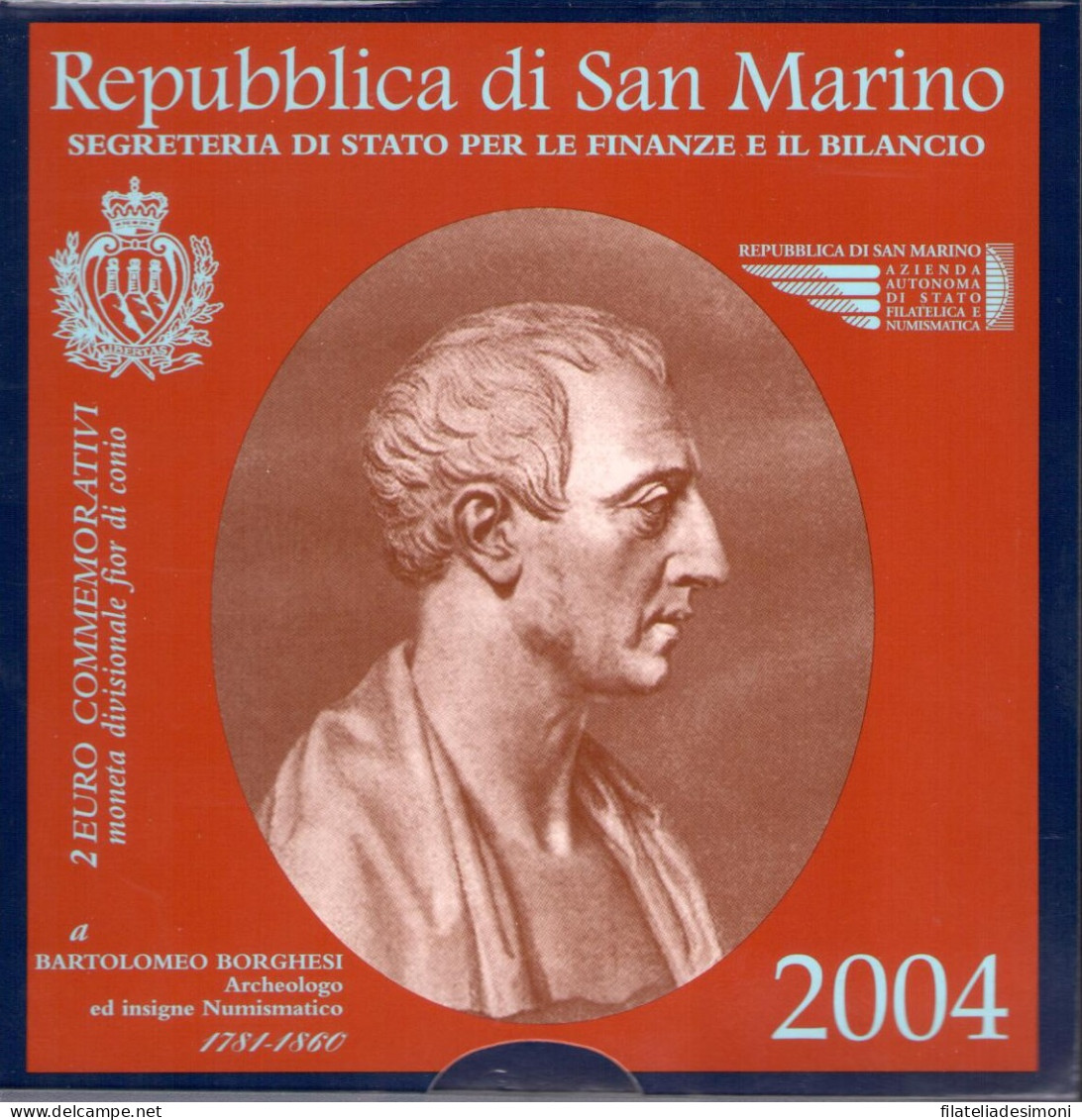 2004 Repubblica Di San Marino - Bartolomeo Borghesi 2 Euro Commemorativi - FDC - Autres & Non Classés