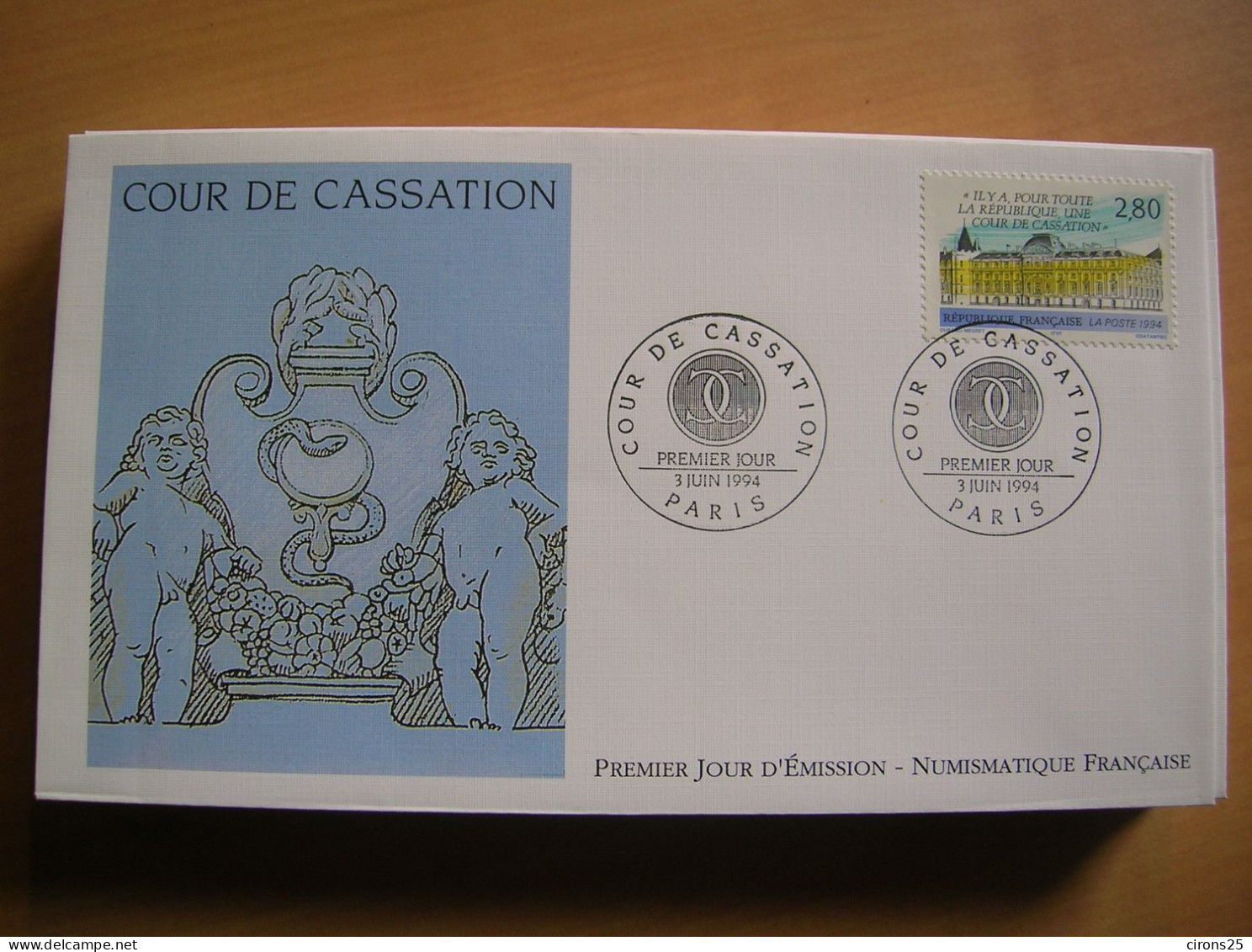 1994 FDC COUR DE CASSATION LA NUMISMATIQUE FRANCAISE - 1990-1999