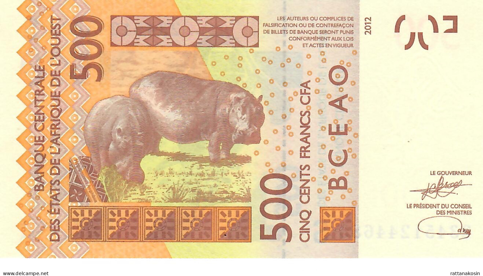 W.A.S. GUINEA BISSAU P919Sl 500 FRANCS (20)23 2023  Signature 46 UNC. - États D'Afrique De L'Ouest