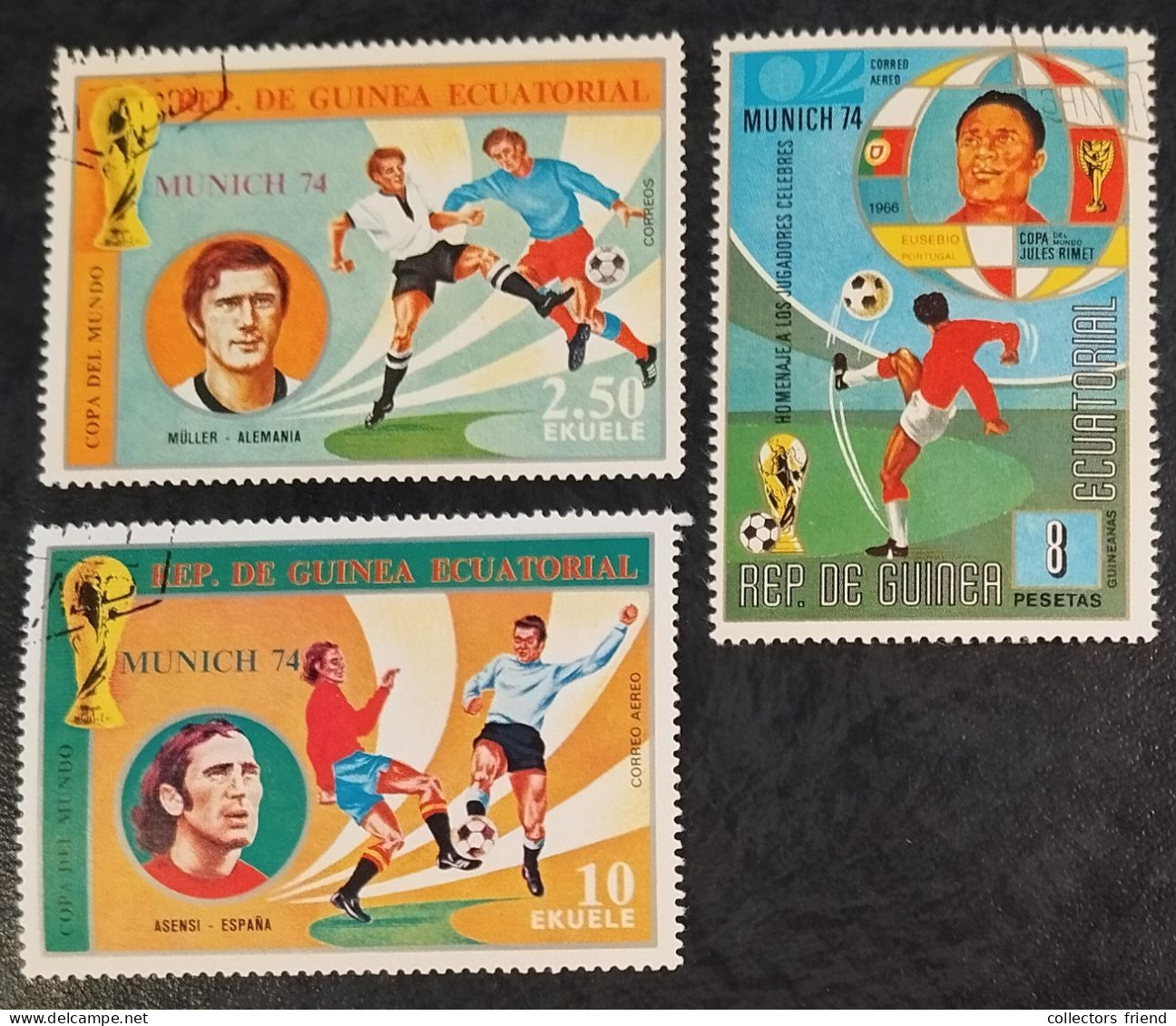 Equat. Guinea - 1974 - FOOTBALL - 3 Stamps - Used - 1974 – Allemagne Fédérale