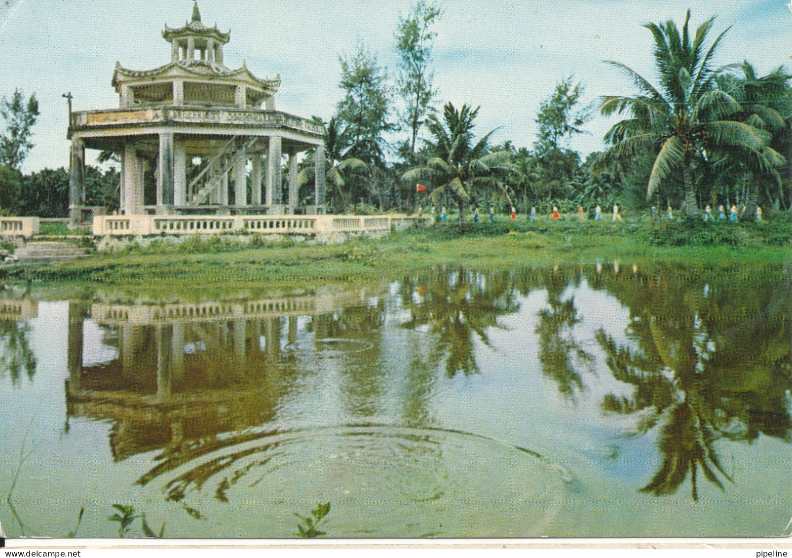 China Postcard Sent To Sweden The Memorial Pavilion To The Martyrs Wenchang Country Hainan - Chine