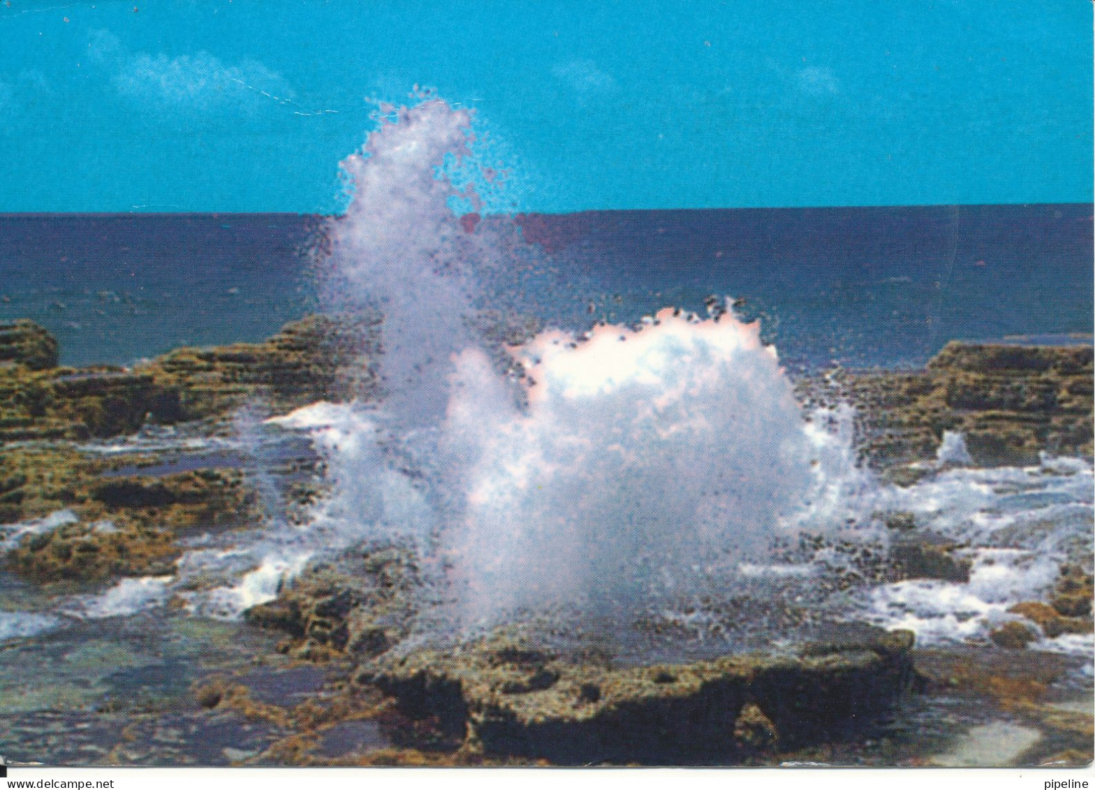 Tonga Postcard Sent To Italy 2000 Blow Hole Popao Village Resort - Tonga