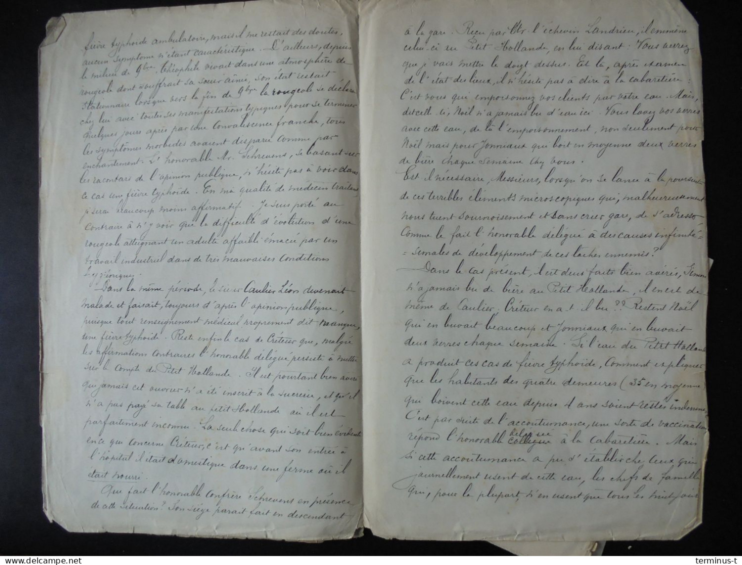 FROIDMONT 1891. Document Sur "la Fièvre Typhoïde" (& Bijhorende Doc.) - Manuscrits
