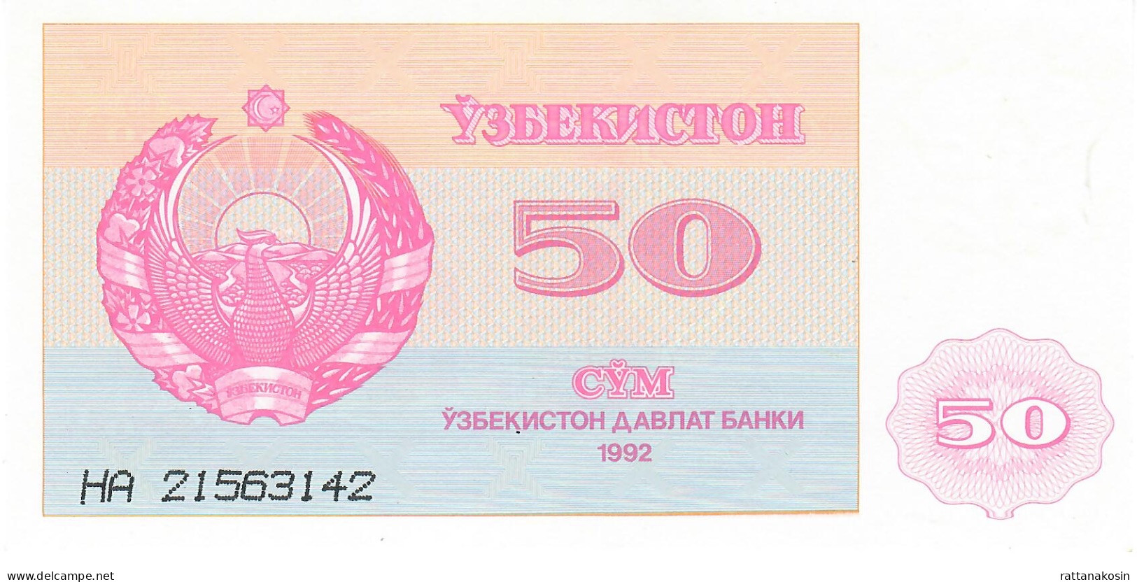 UZBEKISTAN P66 50 SUM 1992 #HA UNC. - Oezbekistan