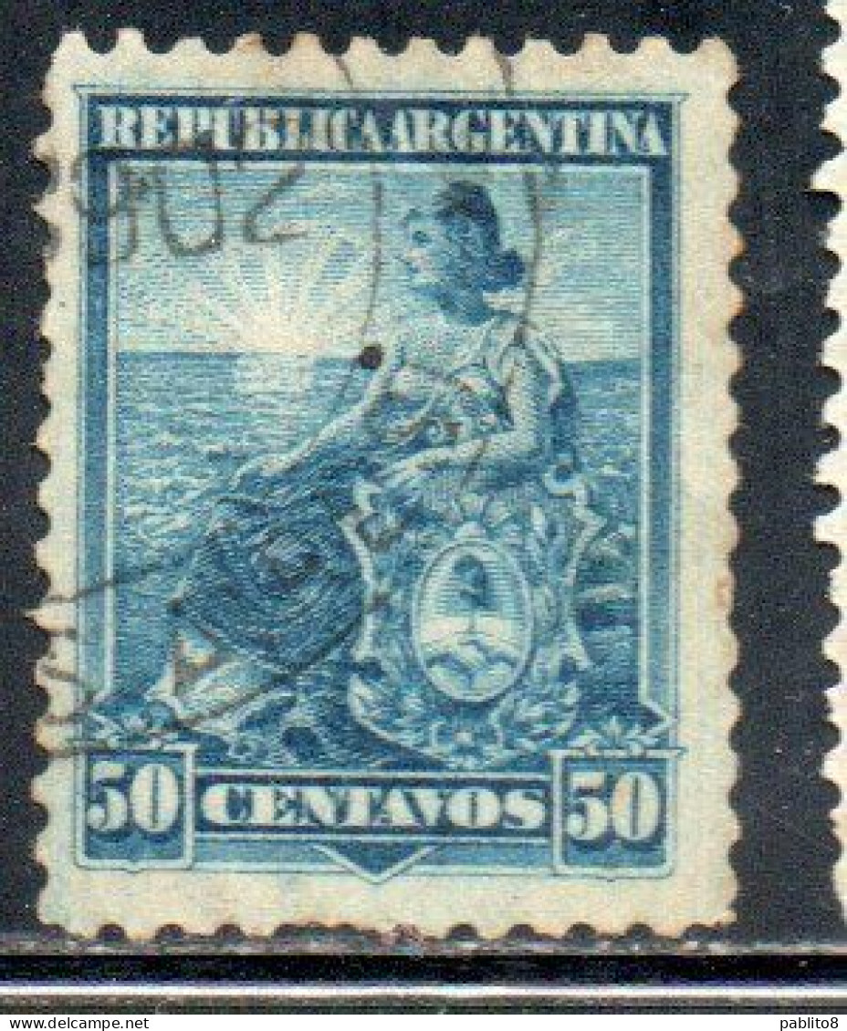 ARGENTINA 1899 1903 LIBERTY SEATED 50c USED USADO OBLITERE' - Gebruikt