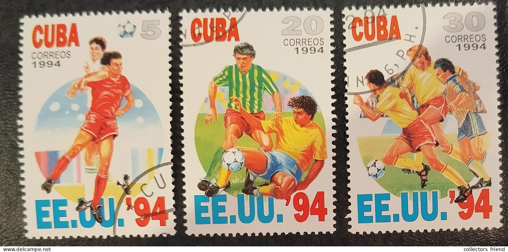 Cuba Kuba - 1994 - FOOTBALL FUSSBALL SOCCER - 3 Stamps - Used - 1994 – Estados Unidos