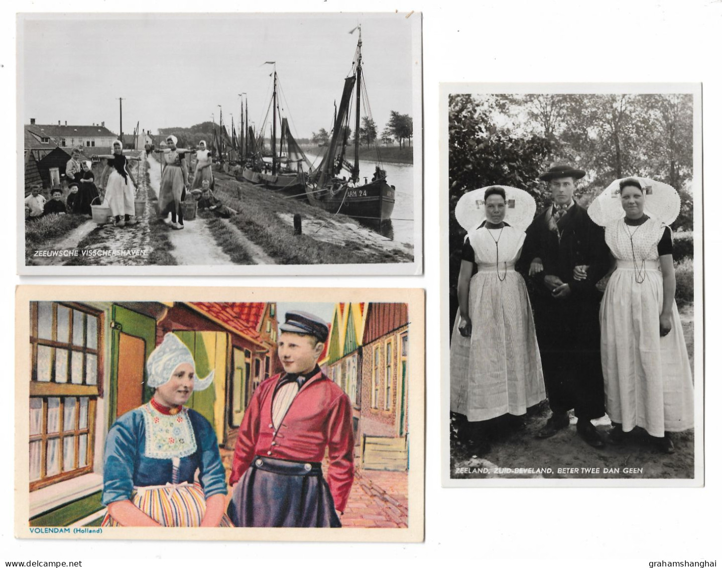 3 Postcards Lot Netherlands Dutch People In Traditional Costumes Clothes Ethnics Unposted - Europe