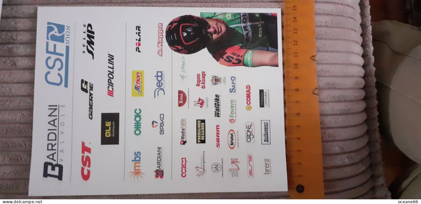Autographe Vincenzo Albanese Bardiani CSF 2018 Format 15 X 20 Cm - Cyclisme