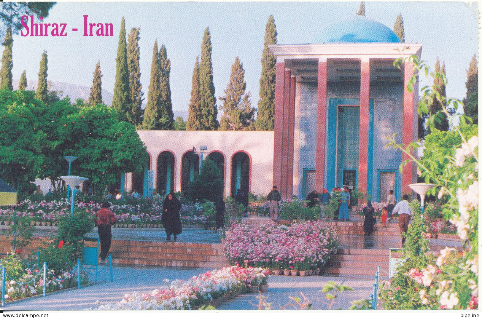 Iran Postcard Sent To Denmark 11-4-2002 Sa 'di Tomb Shiraz Iran - Iran