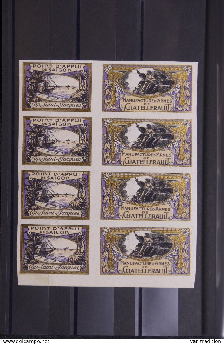 FRANCE - Bloc De 4 étiquettes ( Double) De La Manufacture D'Armes De Chatellerault- L 151061 - Collections