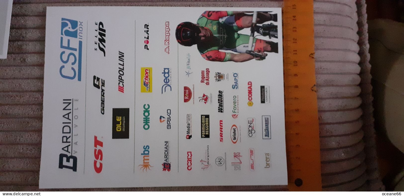 Autographe Enrico Babin Bardiani CSF 2018 Format 15 X 20 Cm - Cyclisme