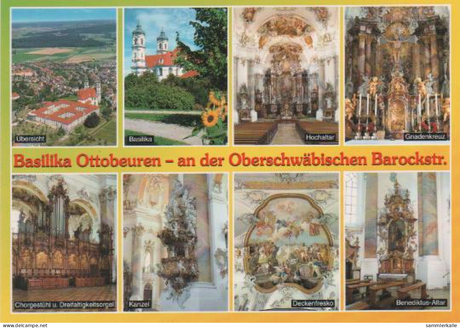 984 - Ottobeuren - Basilika, Hochaltar, Kreuz, Chorgestühl, Dreifaltigkeitsorgel, Kanzlei, Deckenfresko - Mindelheim