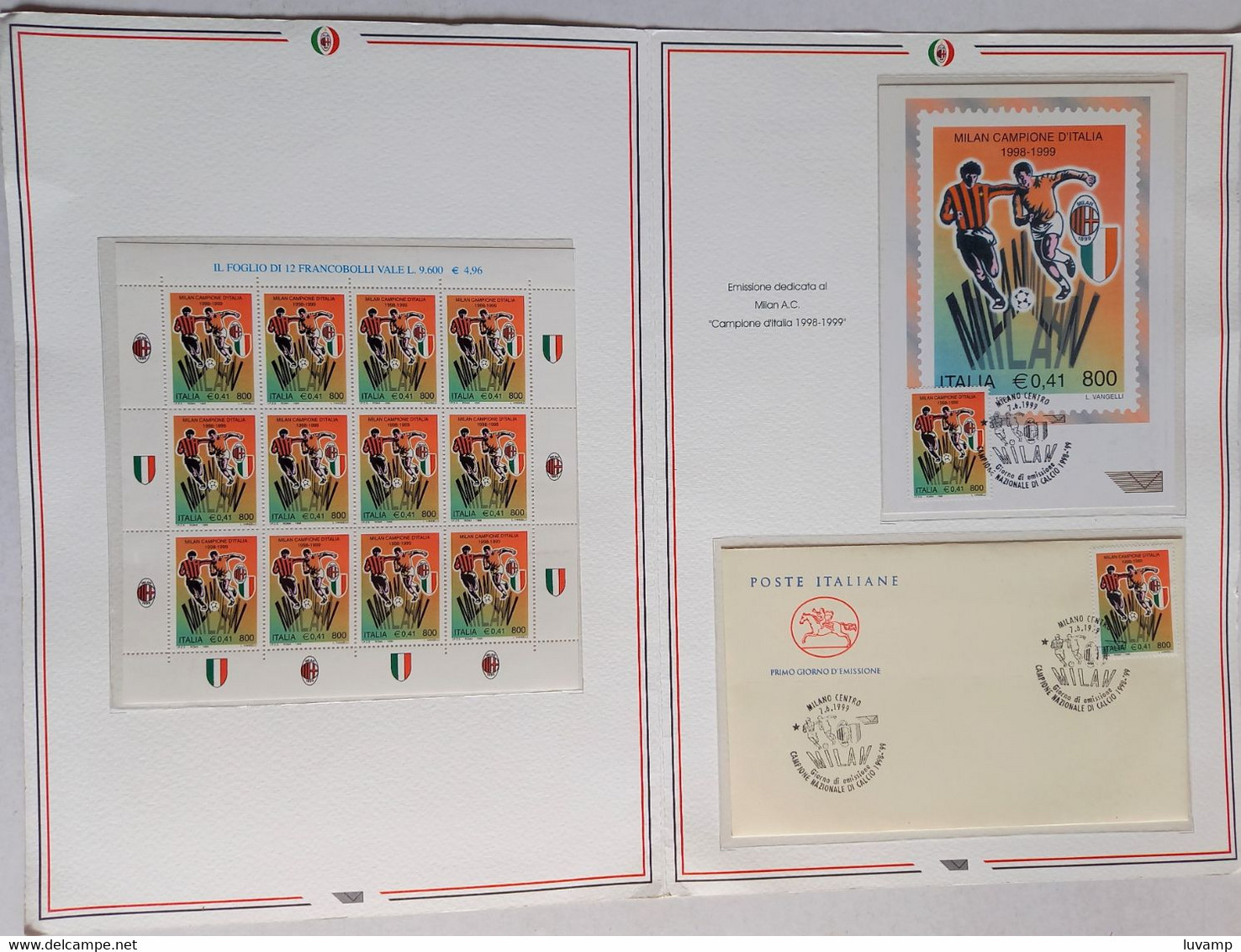 FOLDER MILAN CAMPIONE D'ITALIA 1999 ( CART 50B) - 1991-00: Nieuw/plakker