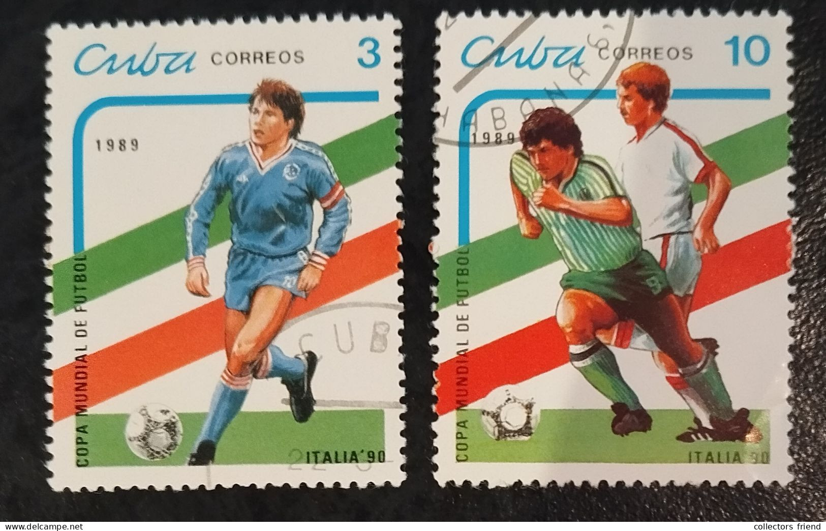 Cuba Kuba - 1989 - FOOTBALL FUSSBALL SOCCER - 2 Stamps - Used - 1990 – Italia