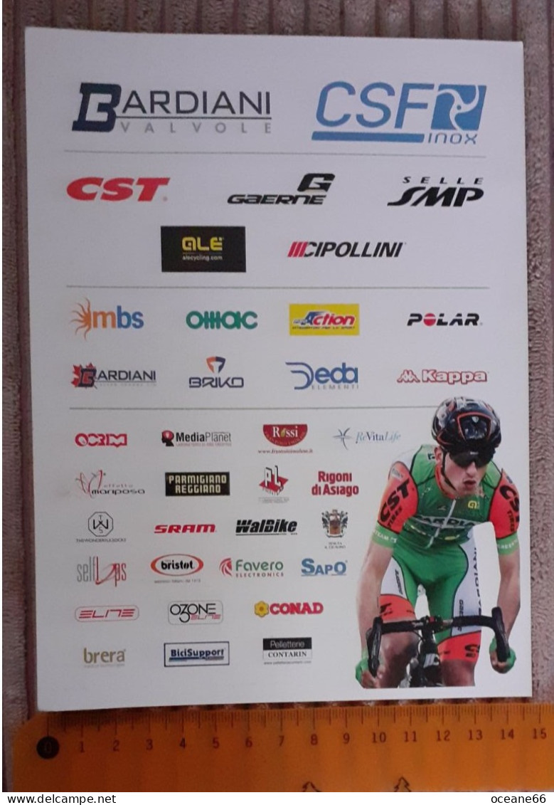 Autographe Giulio Ciccone Bardiani CSF 2018 Format 15 X 20 Cm - Cyclisme