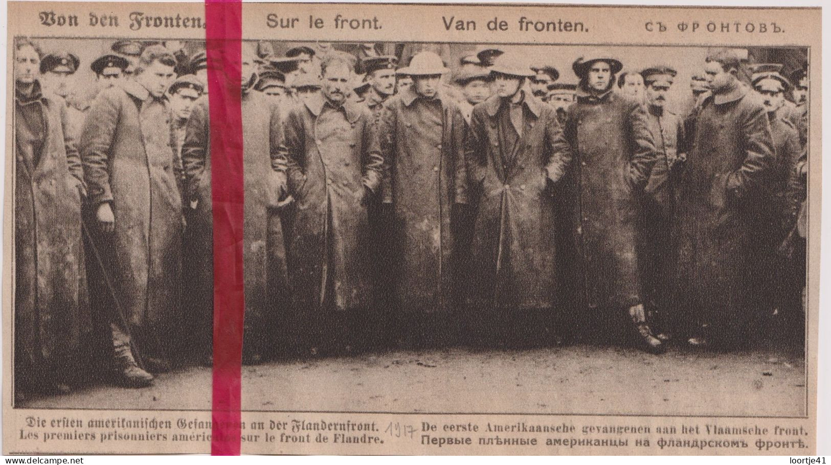 Oorlog Guerre 14/18 In Vlaanderen - Amerikaanse Gevangenen  - Orig. Knipsel Coupure Tijdschrift Magazine - 1917 - Non Classés