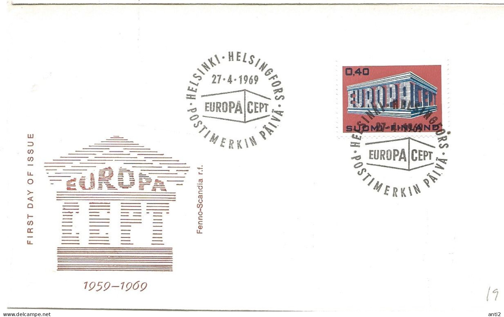 Finland   1969 Europa CEPT, "EUROPA" And "CEPT" In Temple Form MI 656  FDC - Cartas & Documentos