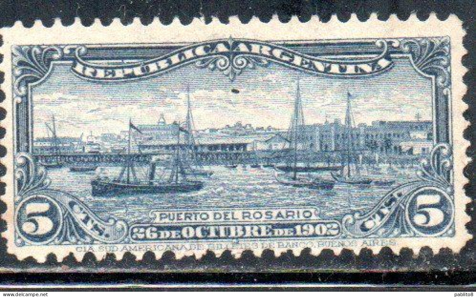 ARGENTINA 1902 RIVER PORT OF ROSARIO 5c MH - Neufs