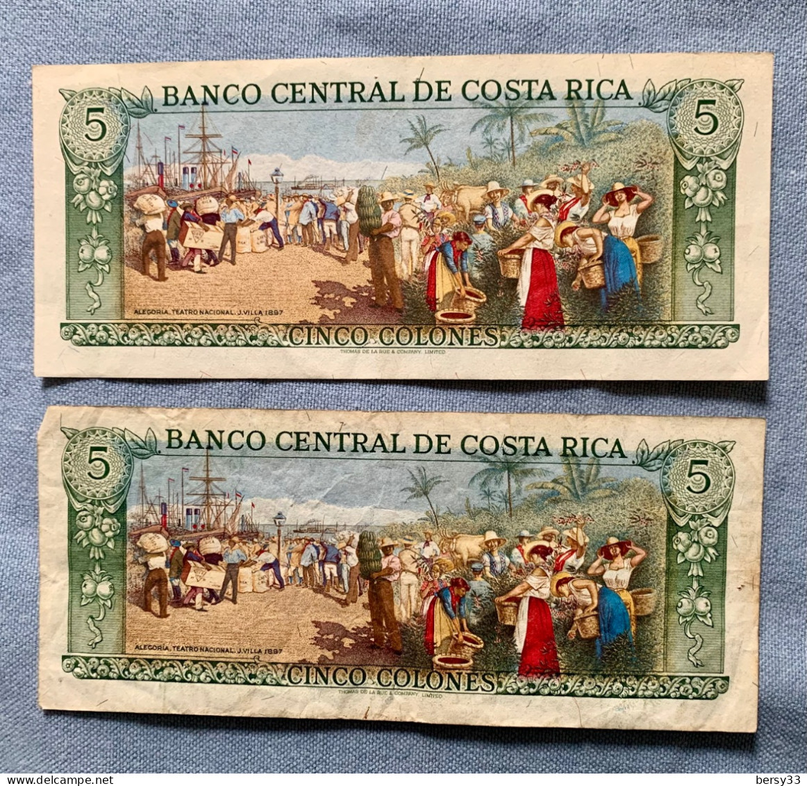 COSTA RICA Lot 2 Billets 10 Colónes Diez - 12-3-1981 - Costa Rica