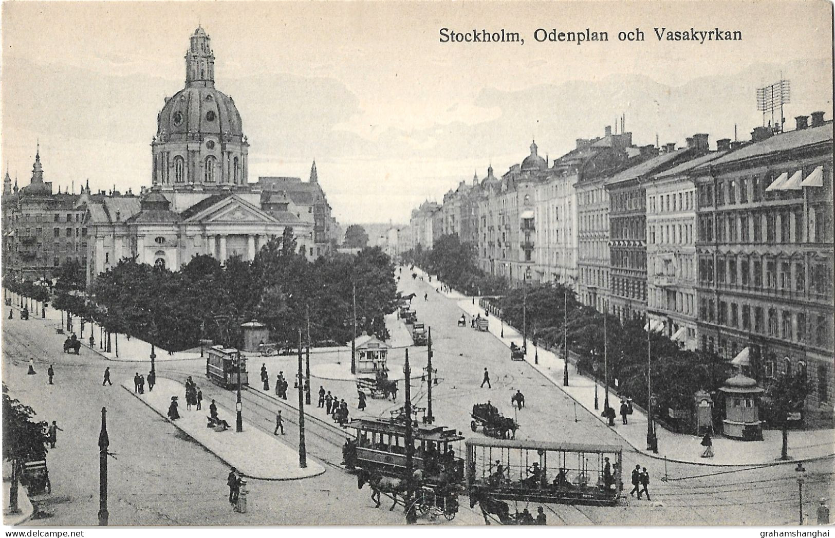 7 Postcards Lot European Cities Street Scenes Traffic Trams Cars Buses Horse Drawn Vehicles Early 20th Century - Sammlungen & Sammellose