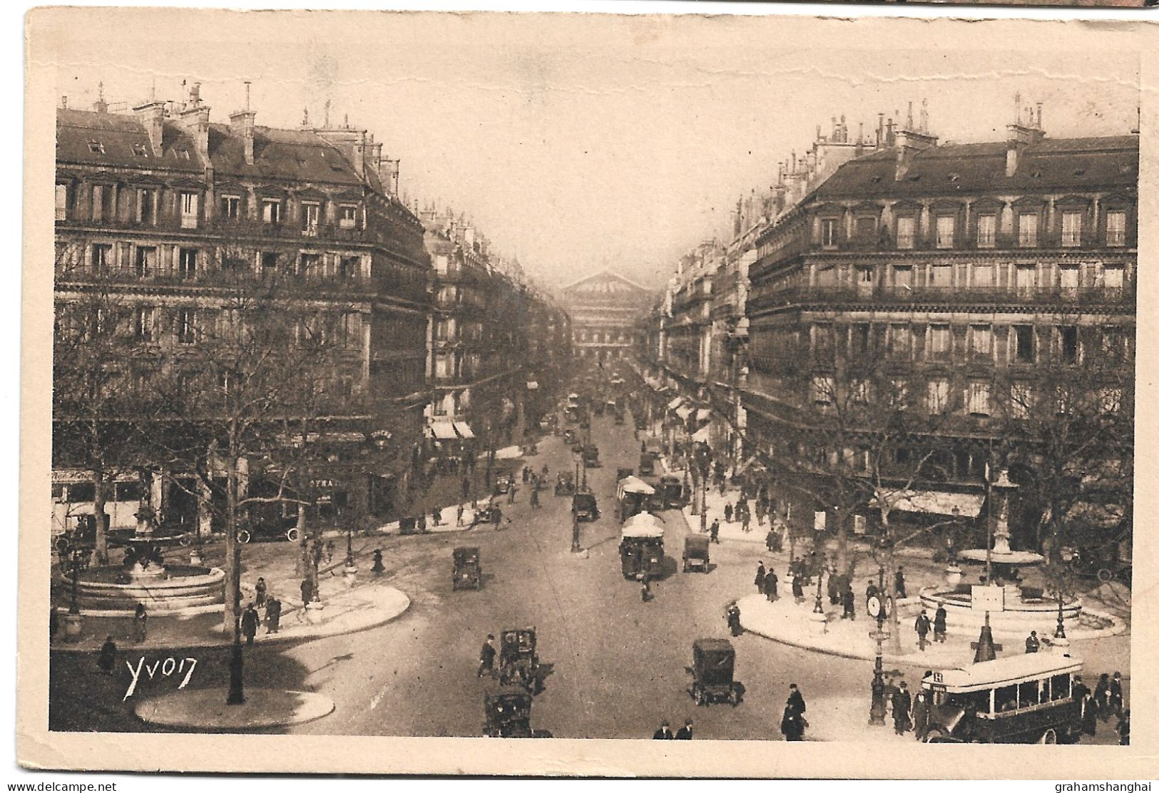 7 postcards lot European cities street scenes traffic trams cars buses horse drawn vehicles early 20th century