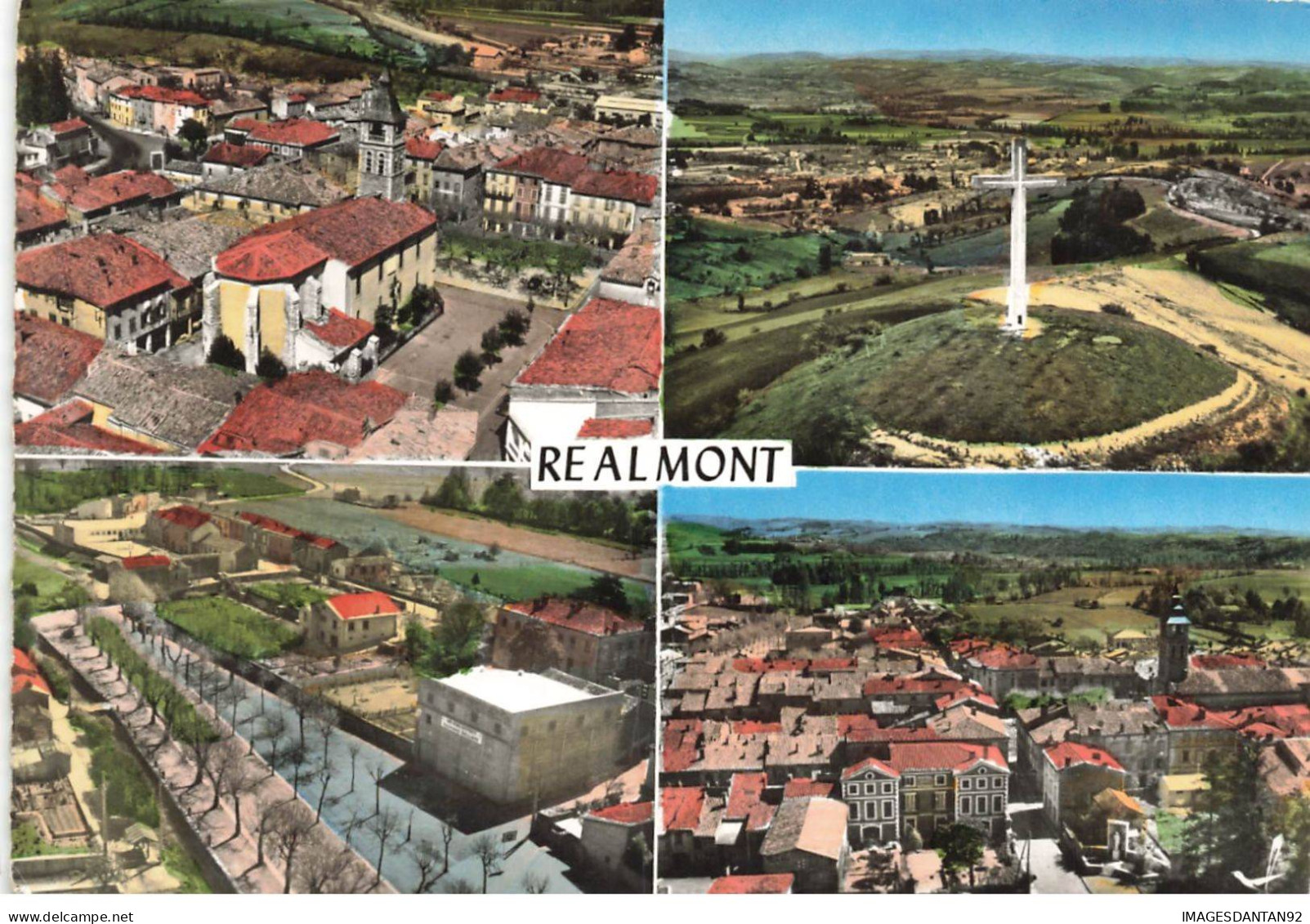 81 REALMONT AJ#MK756 SOUVENIR MULTI VUES PLACE DE L EGLISE LA CROIX DU PIC DE CAYLOU - Realmont