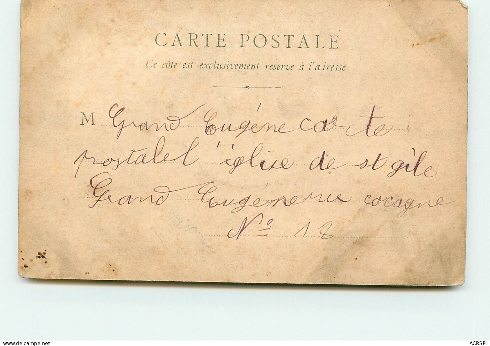 SAINT GILLES DU GARD Portail De L'église  Détail De Gauche Dos Simple édition Rare (scan Recto Verso ) PFRCR00019 P - Saint-Gilles