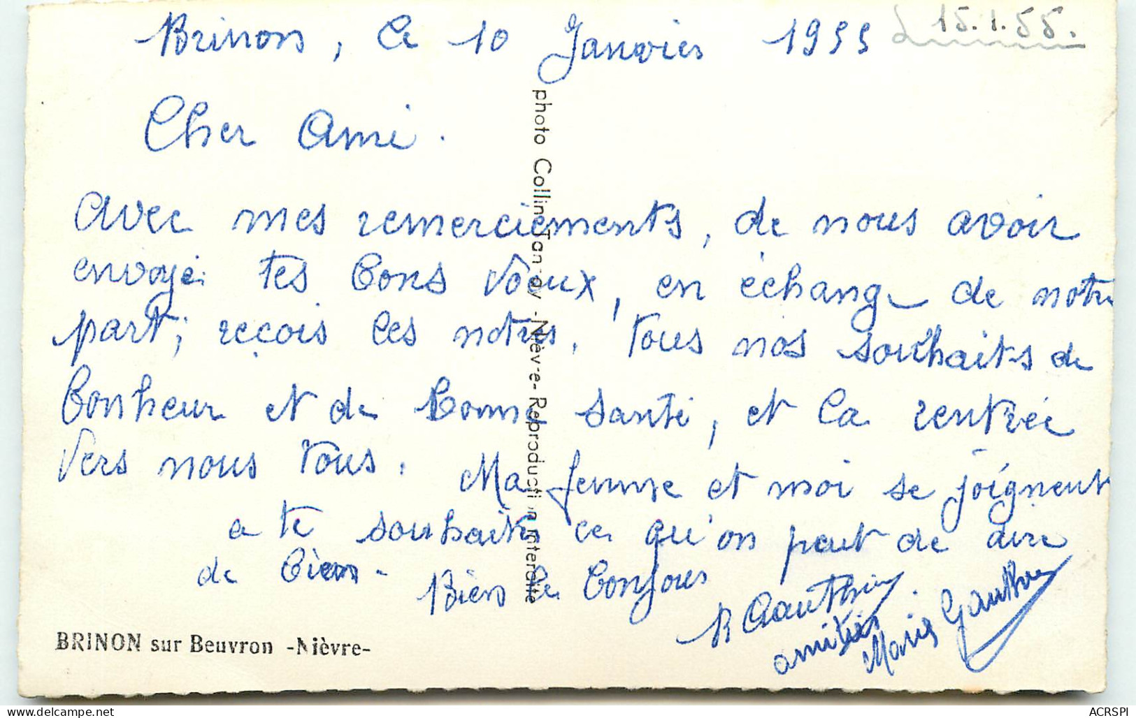 BRINON SUR BEUVRON RUE Principale  Carte Rare (scan Recto-verso) PFRCR00020 P - Brinon Sur Beuvron