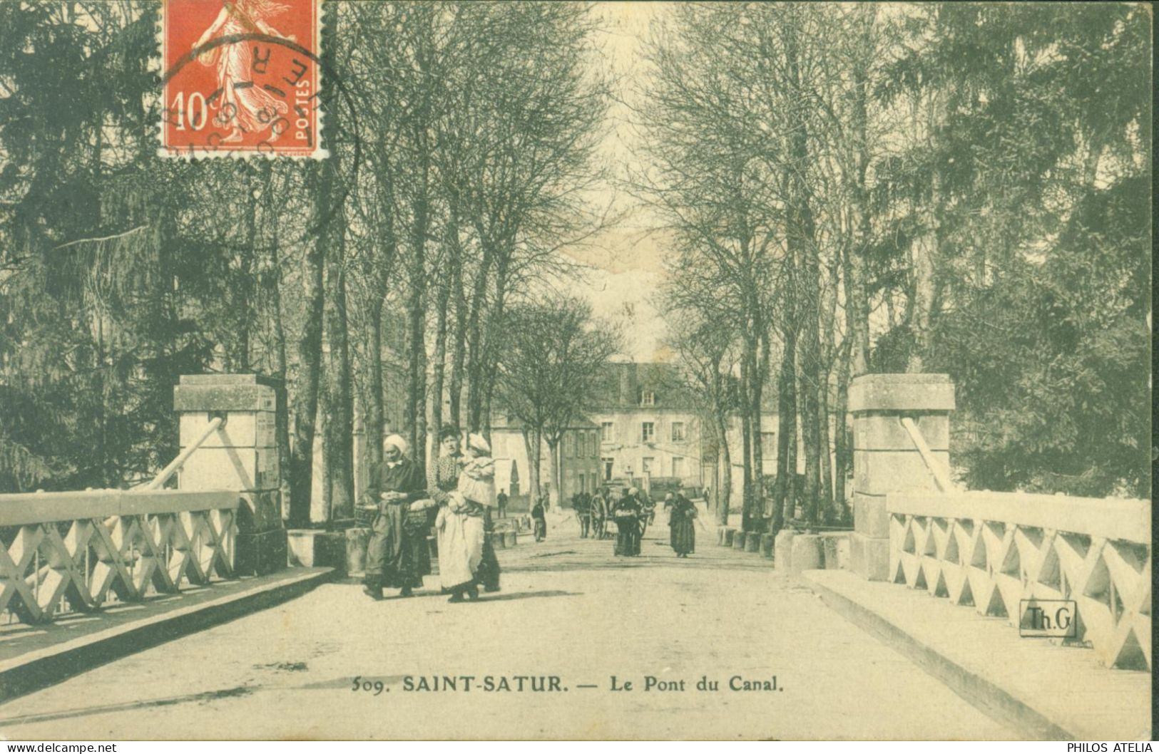 CPA CP [18] Cher St Saint-Satur Le Pont Du Canal YT N°138 CAD St Satur Cher 23 6 1908 - Saint-Satur