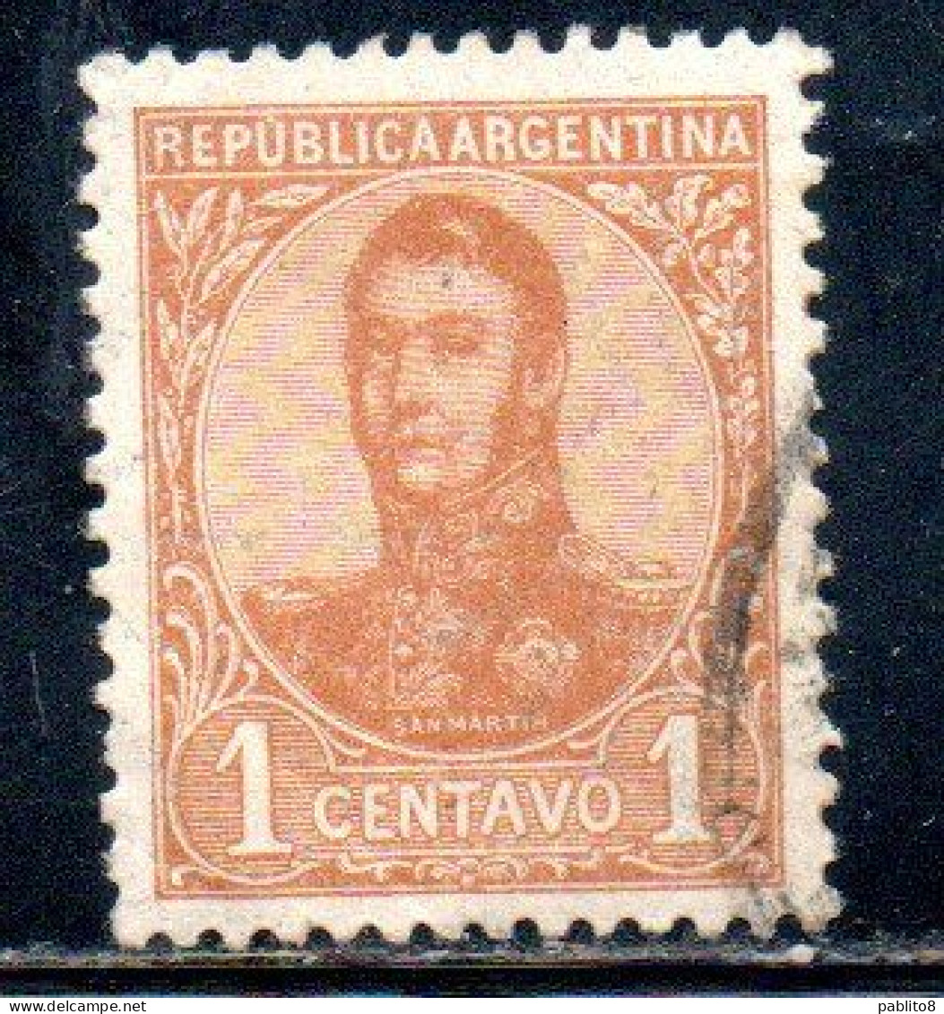 ARGENTINA 1908 1909 JOSE DE SAN MARTIN 1c USED USADO OBLITERE' - Gebruikt