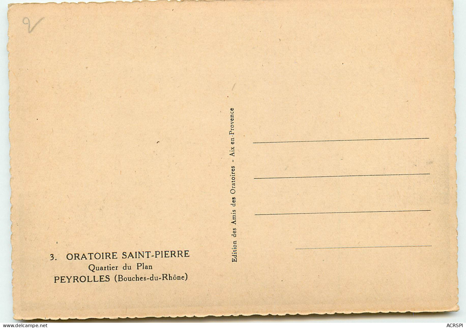 PEYROLLES -- Oratoire Notre Dame Du Plan    (scan Recto-verso) PFRCR00022 P - Peyrolles