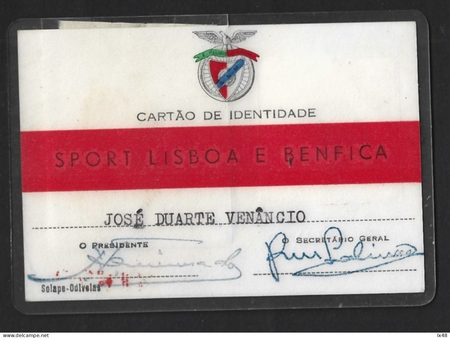 Voetbal. Soccer. Sport Lisboa E Benfica Membership Card. Card With Quota 1973. Fußball. Mitgliedskarte Für Sport Lisboa - Sport