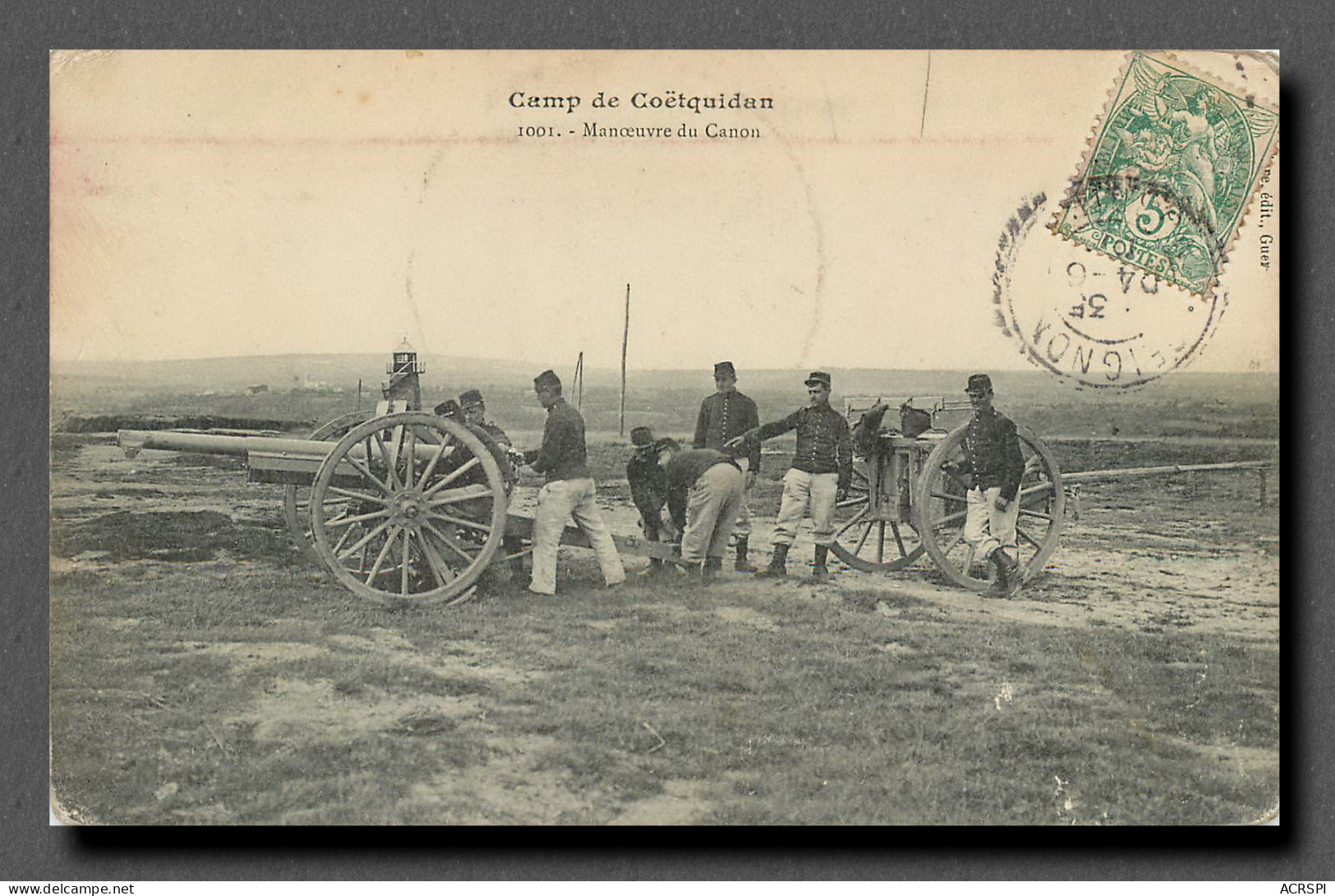 Camp De COETQUIDAN Maneuvre Du Canon N°1001 (scan Recto-verso) PFRCR00025 P - Guer Coetquidan