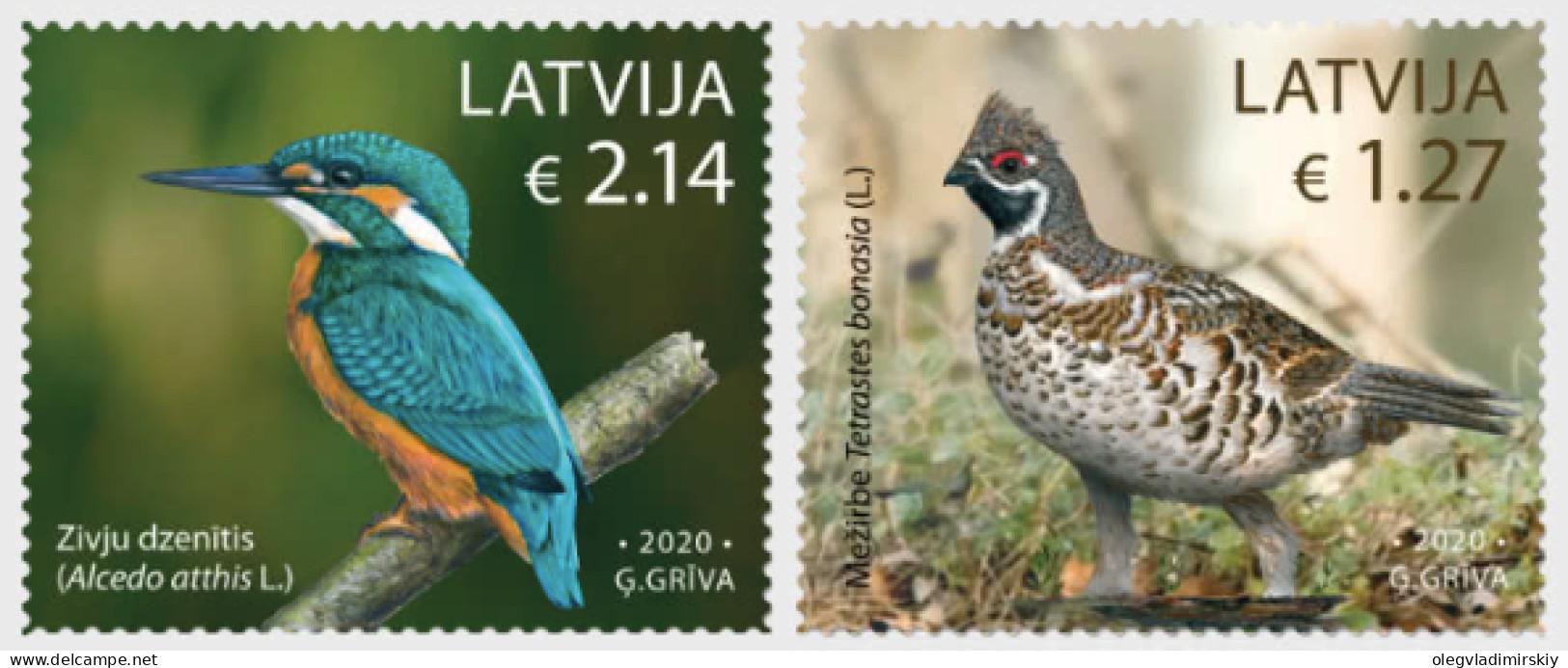 Latvia Lettland Lettonie 2020 Birds Set Of 2 Stamps MNH - Latvia