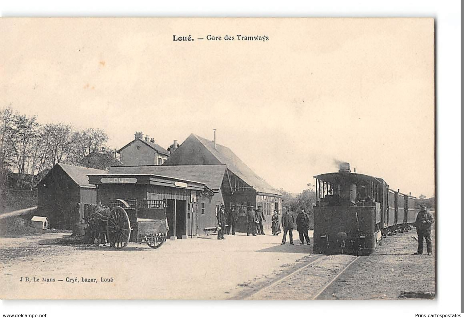 CPA 72 Loué La Gare Et Le Train Tramway - Loue