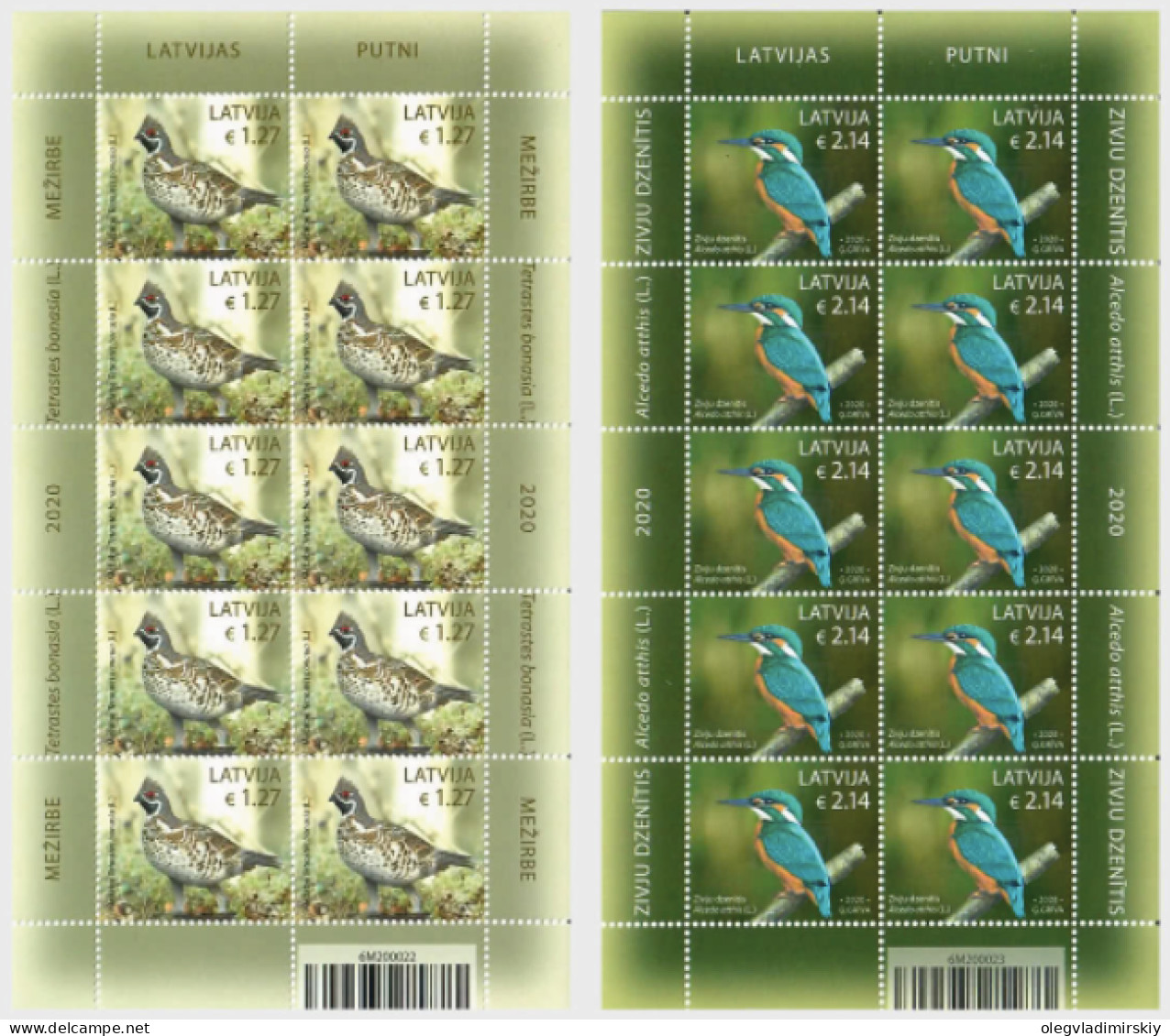 Latvia Lettland Lettonie 2020 Birds Set Of 2 Sheetlets MNH - Passereaux