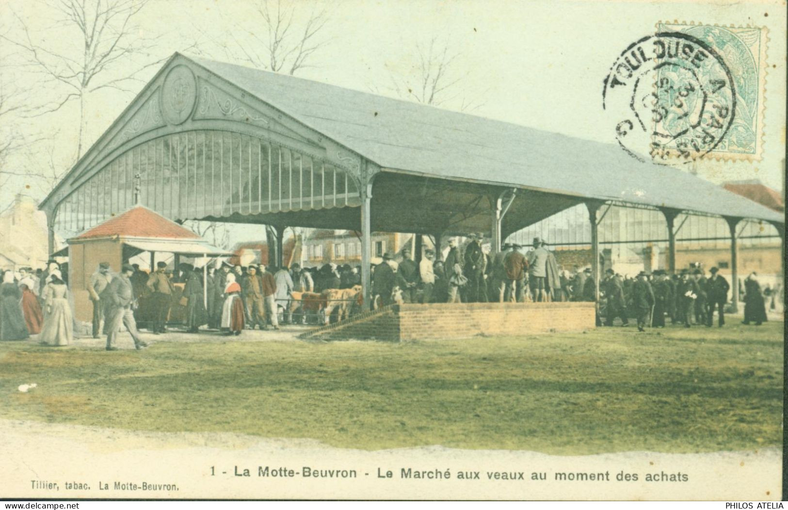 CPA CP Loir Et Cher Lamotte La Motte Beuvron Le Marché Aux Veaux Au Moment Des Achats CAD Ambulant Toulouse Paris 1908 - Lamotte Beuvron