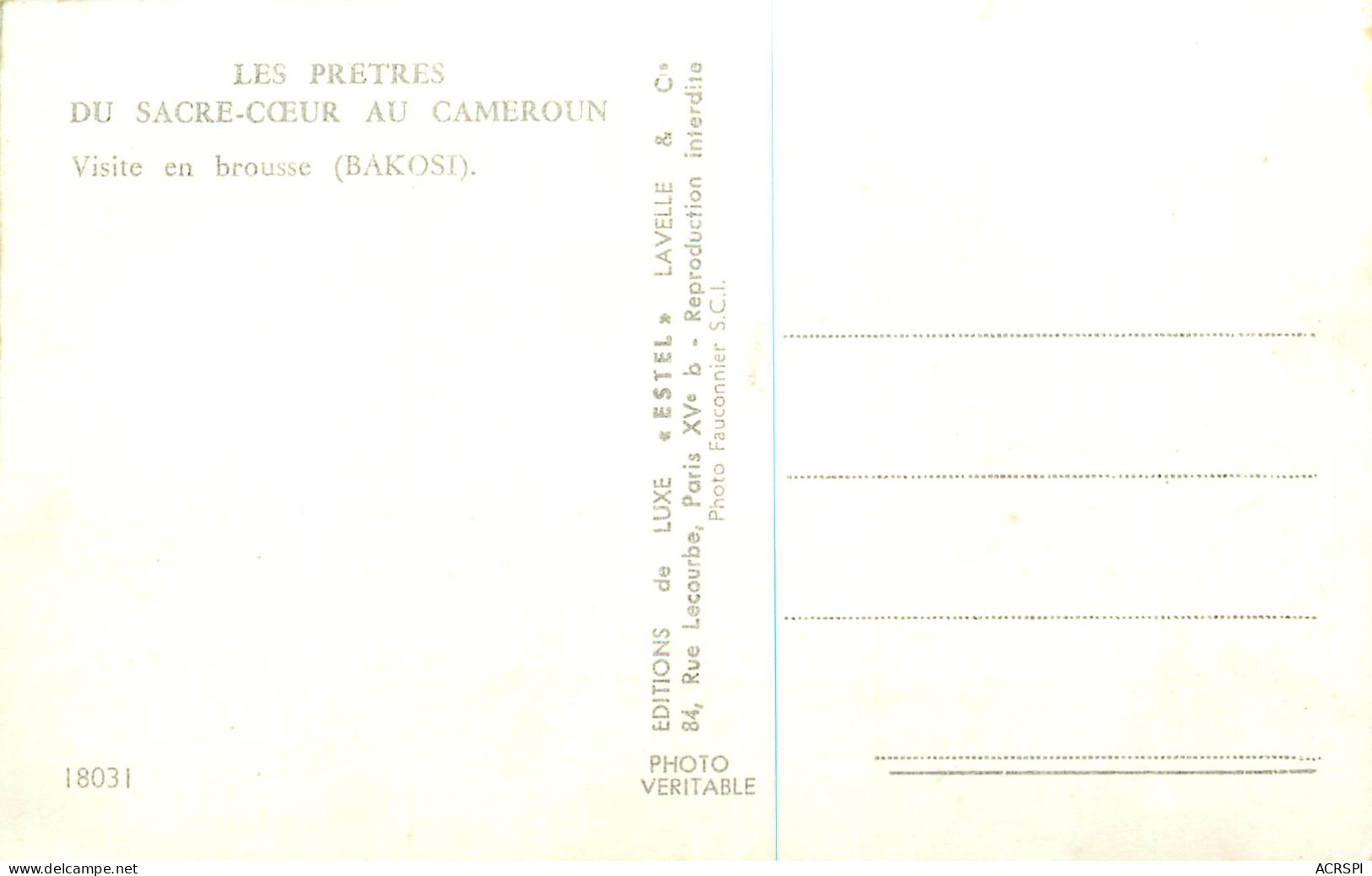 CAMEROUN  Visite En Brousse à BAKOSI  Carte Vierge  (scan Recto-verso) PFRCR00034P - Cameroun