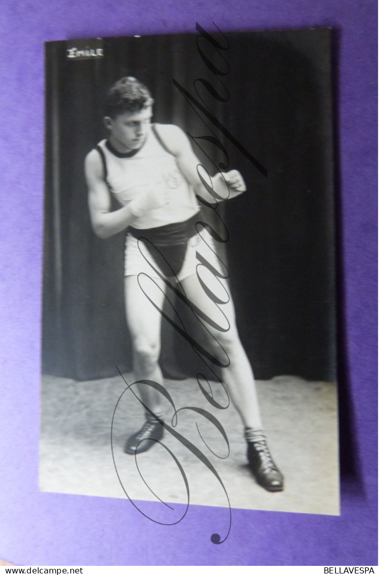 Boksen Bokser   Boxeur Boxing Boxer  " EMILE   "   Fotokaart Photo HALLEUX - Boxe